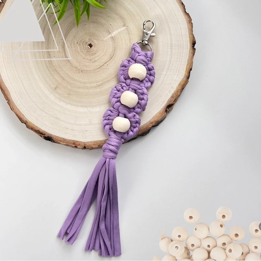 Boho Handcrafted Floral beaded huge keychain
